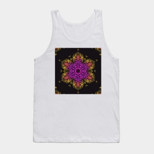 Dot Mandala Flower Pink Yellow and Black Tank Top